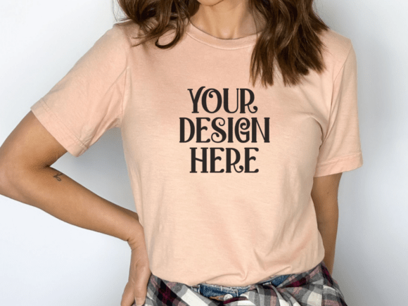 Bella Canvas 3001 Heather Peach Mockup: Elevating Product Presentation for Designers and Creators