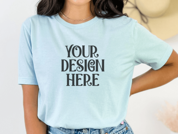 Bella Canvas 3001 Ice Blue Shirt Mockup: Elevating Product Presentation for Designers and Creators