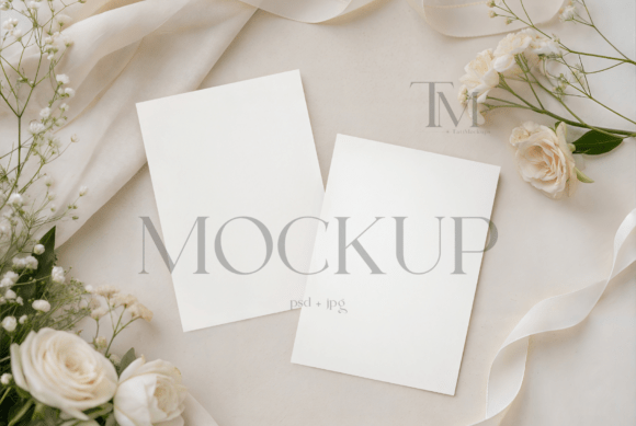 Double 5x7 Invitation Mockup: A Minimalist Solution for Professional Designs