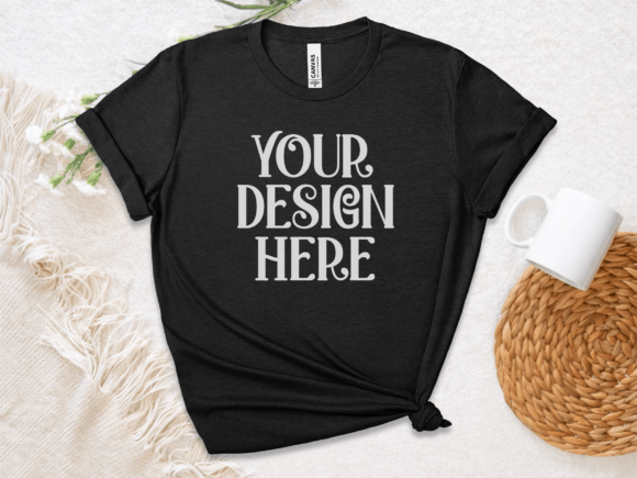 Enhancing Product Presentation with the Heather Bella Canvas 3001 Flatlay Mockup