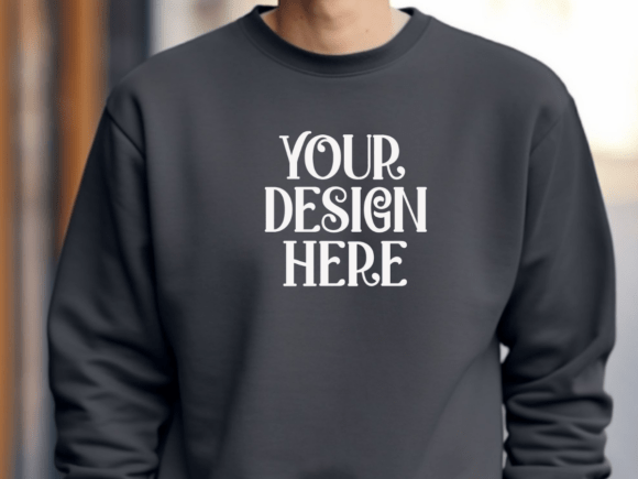Gildan 18000 Charcoal Sweatshirt Mockup: A Designer’s Essential for Realistic Product Presentation
