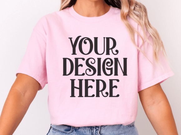 Gildan 64000 Light Pink T-shirt Mockup: A Designer's Tool for Realistic Product Presentation