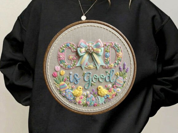 God Is Good Easter Faux Yarn Tshirt Png: A Faith-Inspired Design for Christian Holiday Apparel
