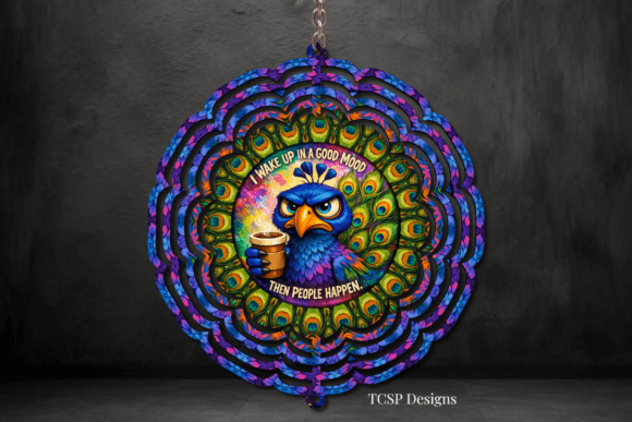 I Wake Up Peacock Wind Spinner: A Timeless Elegance for Your Space