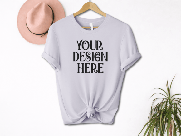 Lavender Dust BC3001 Hanging Mockup: A Designer's Essential for Natural, Realistic Product Displays