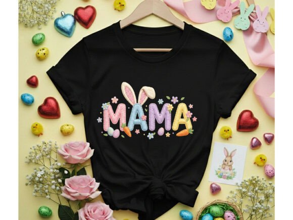 MAMA Easter Faux Yarn Tshirt Design PNG: A Versatile Digital Graphic for Creative Projects