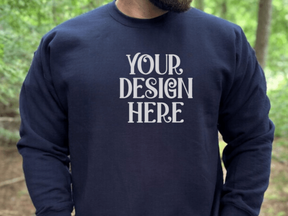 Navy Gildan 18000 Men Sweatshirt Mockup: Elevate Your Design Presentations