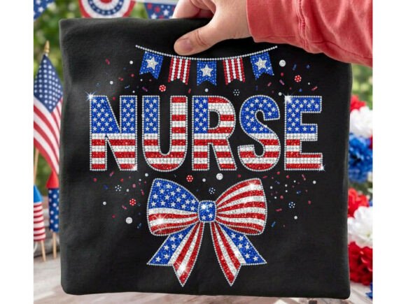 Nurse Confetti Flag Tshirt Design