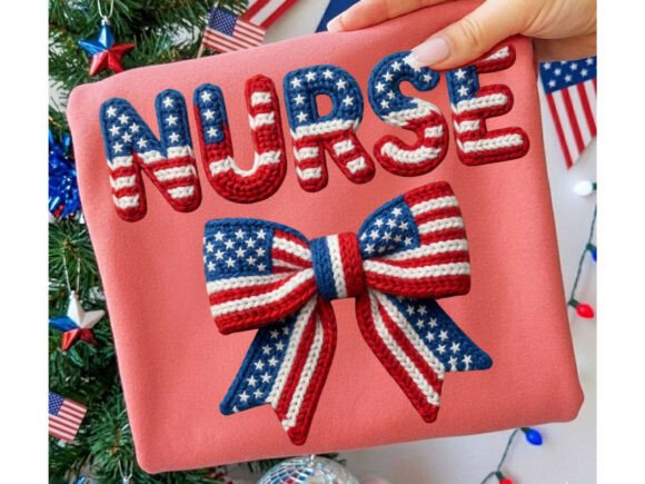 Nurse Flag Bow Yarn Patriotic Tshirt: A Versatile Design for Healthcare and Creative Projects