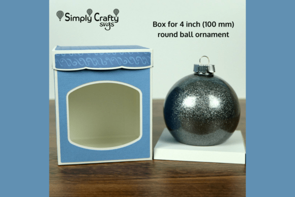 Round Ball Ornament Box with Lid 4 Inches SVG