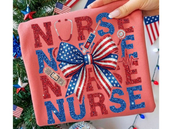 Stacked Nurse Bow Rhinestone Tshirt: A Bold Statement in Healthcare Apparel