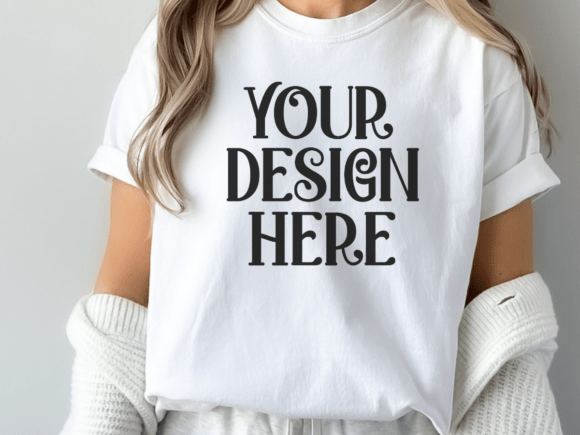 White Comfort Colors 1717 Shirt Mockup