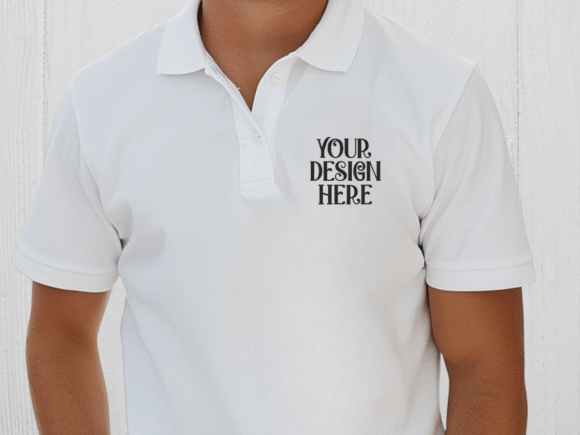 White Jerzees 443MR Polo Mockup